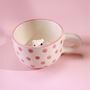 G Decor Handmade And Hand Painted Peekaboo Cats Polka Dot Mug Collection, thumbnail 7 of 8