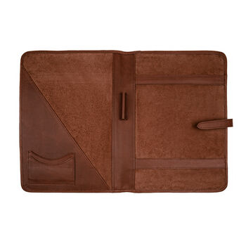 Personalised A4 Leather Document Holder In Brown, 4 of 8