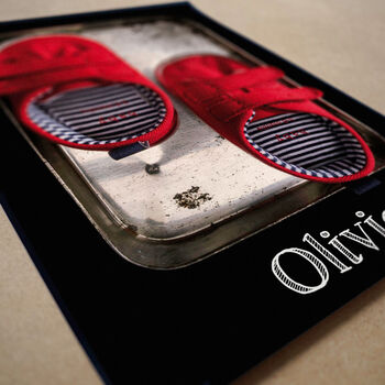 Personalised Baby Shoes Childhood Art Print, 4 of 5