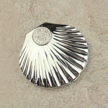60th Birthday Sixpence Shell Compact Mirror, 6 of 9