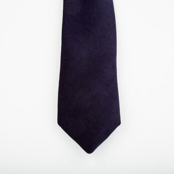 Mens Luxury Navy Velvet Slim Style Tie, 5 of 8
