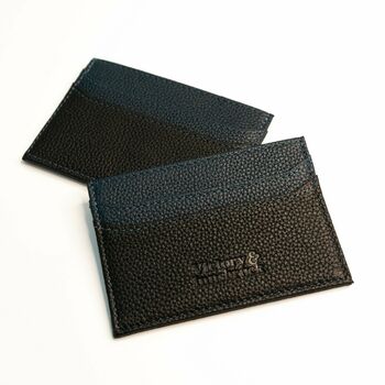 Slim Leather Card Holder Wallet; Brown Tan/Black, 6 of 12