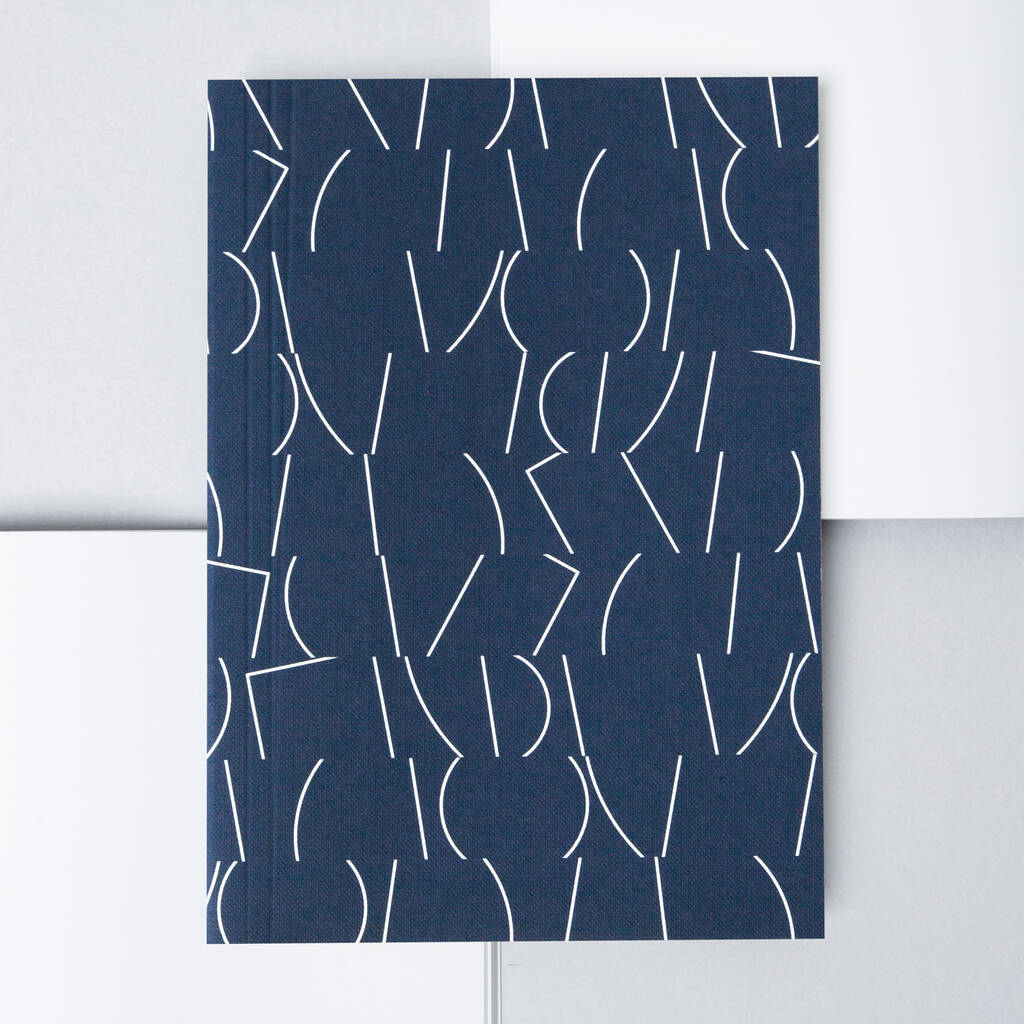 A5 Layflat Notebook – Sol Print In Navy, 1 of 4