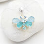 Aquamarine, Apatite And Topaz Gemstone Butterfly Pendant, thumbnail 1 of 2