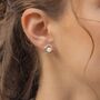 Molten Sterling Silver White Pearl Stud Earrings, thumbnail 1 of 7