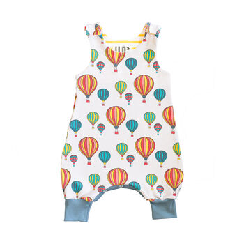 Hot Air Balloons Organic Romper On Stone, 2 of 4