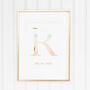 Personalised Dreamy Watercolour Gold Foil Nursery Print, thumbnail 5 of 7