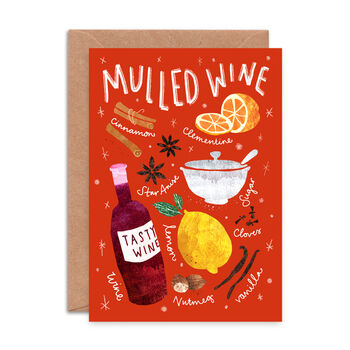 Mulled Wine Recipe Christmas Card, 2 of 3