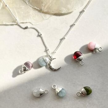 Gemstone With Meaning And Moon Charm Necklace, 4 of 12