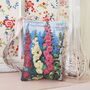 Vintage Hollyhock Seed Packet Fabric Gift, thumbnail 1 of 4