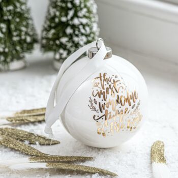 White And Gold Luxury Ceramic Bauble, 2 of 2