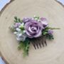 Lilac And White Flower Hair Comb, thumbnail 5 of 6