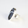 Black Banded Agate And Sterling Silver Gemstone Ring, thumbnail 9 of 12