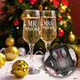 1st Christmas Married Pair Of Champagne Flutes And Christmas Decoration, thumbnail 1 of 5