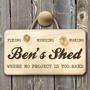 No Project Too Hard Personalised Shed Wooden Sign, 2 of 2