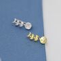 Moon Phase Crawler Earrings In Sterling Silver, thumbnail 4 of 12