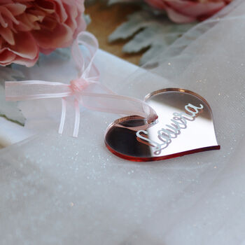 Rose Gold Acrylic Heart Place Setting, 7 of 8