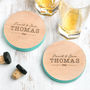 Two Custom Coloured Wedding Images Coasters, thumbnail 1 of 5