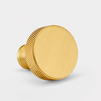 Solid Brass Door Knobs Cupboards With Knurled Edge, 3 of 7