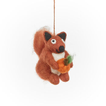 Handmade Felt Autumnal Seymour Squirrel Hanging Dec, 3 of 3