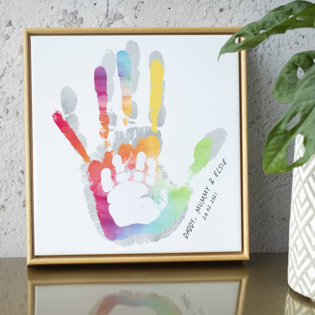 Personalised Family Handprints Framed Tile, 1 of 4