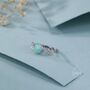 Aqua Green Opal Olive Leaf Ring In Sterling Silver, thumbnail 7 of 11