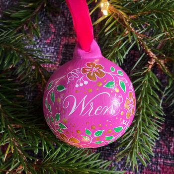 Personalised Calligraphy Name Bauble, 5 of 6