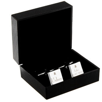 Personalised Decorative Wedding Usher Square Cufflinks, 3 of 3