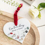 Our Love Story Personalised Mini Heart Wall Hanging, thumbnail 2 of 3