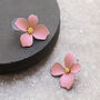Hand Painted Flower Shaped Stud Earrings In Colours, thumbnail 9 of 10