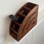 Portable Wooden Remote Caddy, Dark Walnut Wood, thumbnail 4 of 7