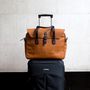 Leather Travel Laptop Briefcase Satchel, thumbnail 1 of 10