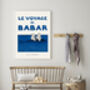 Babar The Elephant 'Riding On The Whale' Nursery Art Print, thumbnail 2 of 3