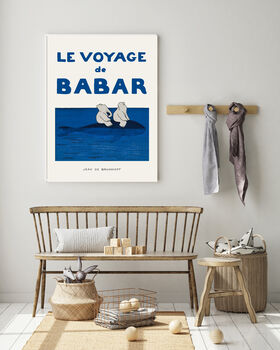 Babar The Elephant 'Riding On The Whale' Nursery Art Print, 2 of 3