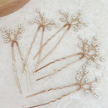 Beaded Gypsophila Bridal Hair Pins, 2 of 6