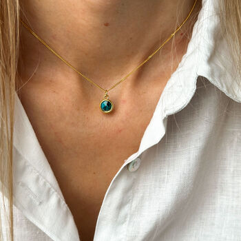 December Birthstone Crystal Necklace In Sterling Silver, 7 of 8