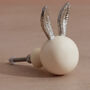 G Decor Rabbit Ear Mother Of Pearl And Brass Doorknobs, thumbnail 3 of 5