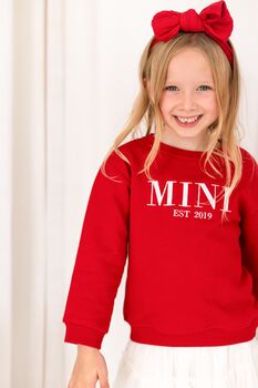 Christmas Mini Est Personalised Embroidered Sweatshirt Jumper With Optional Matching Mama, 5 of 12