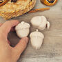 Set Of Three Beige Acorn Shaped Autumn Candles, thumbnail 6 of 10