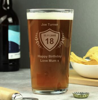 Personalised Age Crest Pint Glass, 2 of 2