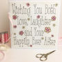 Embroidered Love And Laughter Wedding Card, thumbnail 2 of 2