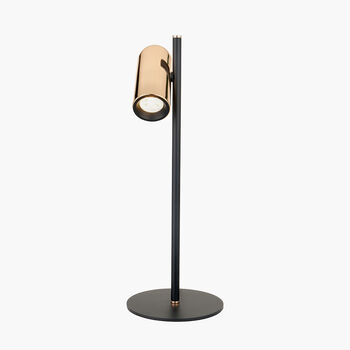 Black And Rose Gold Metal LED Table Lamp, 3 of 11