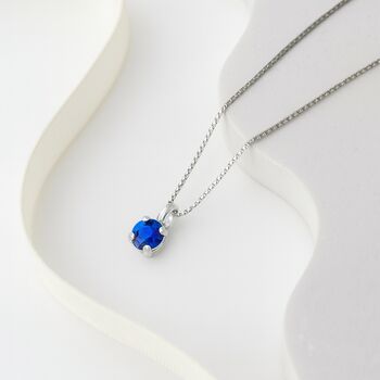 Sapphire Blue Swarovski Crystal Pendant Necklace, 4 of 7