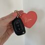 Personalised Saffiano Leather Heart Key Chains Key Rings, thumbnail 1 of 6