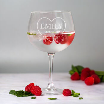 Personalised Flower Girl Wedding Balloon Gin Glass, 2 of 6