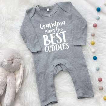 Grandma Gives The Best Cuddles Personalised Babygrow, 8 of 9