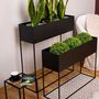 Black Very Long Metal Planter On Stand, thumbnail 3 of 11