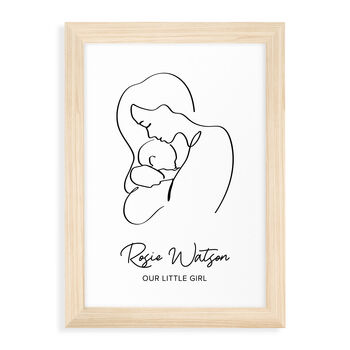 Personalised Line Art New Mum And Baby's Love Print, 12 of 12