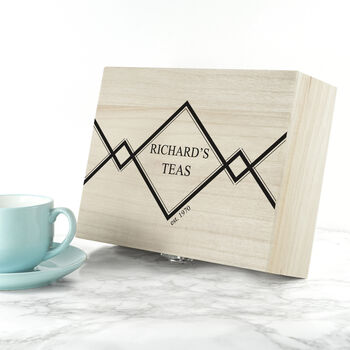 Personalised Gentlemen's Wooden Tea Box With Tea, 6 of 9