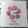 Personalised Mothers Day Pink Flower Card, thumbnail 1 of 9